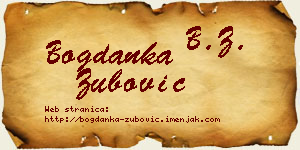 Bogdanka Zubović vizit kartica